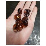 Suream Glass Rocks for Vases, 1 LB Dark Amber Marbles for Centerpieces, Glass Pebbles Marbles for Vases Fillers Fish Tank Aquarium Table Scatters DIY Crafts