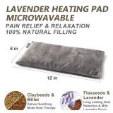 RelaxCoo Heating pad Microwavable with Washable Cover 6 * 12 Microwave Moist Heat Pad for Neck Shoulder, Cramps, Back Pain Relief, Warm Compress Rice Bean Bag Hot Pack for Muscles, Joints, Lavender