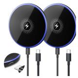 Wireless Charger 2Pack 6FT 15W Samsung Magnetic Wireless Charger Fast Charging Pad for Samsung Galaxy S25 Ultra/S24 FE/S23 Ultra/S22/S21/Z Google Pixel 9 8a 7a 8 7 Pro | Strong Magnet Technology