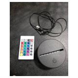 LED Light Base for Acrylic, Led Acrylic Light Base Black with Remote Control, 16-Color Changing USB Powered Display Stand - 3D Crystal Glass Art Plates, Touch Switch Night Lamp in Bedroom, Gift Decor