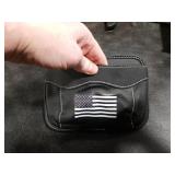 Moly Magnolia Car Seat Side Pocket Organizer, American Flag PU Leather Storage Bag, Pen Phone Holder Tray Pouch Seat Gap Filler, Interior Accessories for Auto Door Window Console (Black/Flag)