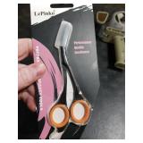 LePinko Eyebrow Trimming Scissors with Combs, Gifts For Men Women Stocking Stuffers, Black