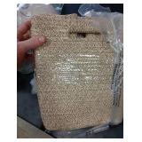 OIAHOMY Storage Cubes 11 Inch Storage Bins-3-Pack, Cotton Rope Woven Baskets for Organizing, Square Storage Baskets for Shelves Organizer, Classroom, Kids Toy Bins, Closet, Baby Nursery-Brown