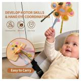Little Rawr Silicone Baby Sensory Montessori Toys & Pull String Toys for 18 M+, Toddler Birthday Gift Car Seat Airplane Travel Toy for 1 2 Year Old Boy Girl Infant 18 Months Old (Orange)