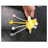 Little Rawr Silicone Baby Sensory Montessori Toys & Pull String Toys for 18 M+, Toddler Birthday Gift Car Seat Airplane Travel Toy for 1 2 Year Old Boy Girl Infant 18 Months Old (Orange)