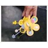 Little Rawr Silicone Baby Sensory Montessori Toys & Pull String Toys for 18 M+, Toddler Birthday Gift Car Seat Airplane Travel Toy for 1 2 Year Old Boy Girl Infant 18 Months Old (Orange)