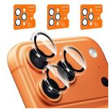 QHOHQ 3 Set Camera Lens Protector for iPhone 17 Pro Max/17 Pro/16 Pro Max/16 Pro/15 Pro Max/15 Pro, Individual Anti Shatter Lens Protector,[15FT Military Grade Protection],1-Second Auto-Install- Clear