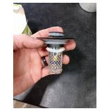 Sink Stopper Hair Catcher, Pop-up Sink Drain Strainer with Removable Stainless Steel Strainer Basket Hair Catcher, Bathroom Sink Strainer for Bathroom Sink Stopper Replacement(Matte Black-1PCS)