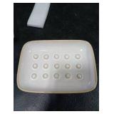 Miamolo Soap Dish for Shower, Ceramic Soap Dish Non-Slip Soap Holder Bar Saver Tray for Bathroom Kitchen Sink, Floating Point Design Save Soap Loss