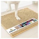 Muddy Mat | Super Absorbent Door Mat Indoor, Microfiber Quick Dry Chenille Entryway Rug, Non-Slip Front Door Mat, Indoor Mats for Entryway, Machine Washable Pet Rug, Beige 24x36
