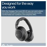 Poly Voyager Surround 80 UC Bluetooth Headset (Plantronics) Noise-Canceling Mics for Clear Calls Adaptive ANC Works w/iPhone, Android, PC/Mac, Zoom, Microsoft Teams (Certified) Amazon Exclusive