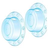 2Pcs Bathtub Overflow Drain Cover Universal Bath PVC Tub Overflow Drain Cover Bathtub Water Seal Stopper for Draining Hole Blue Clear