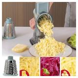 YOUCZON Rotary Cheese Grater Multi-Purpose Stainless Steel Cheese Shredder - Cheese Grater With Handle Effortless Grating of Carrots, Potatoes, Vegetables, and Fruits (blue)