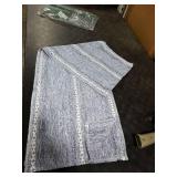 Artoid Mode Blue Rustic Cotton Linen Table Runner, Seasonal Embroidered Hollow Kitchen Dining Table Decoration for Home Party Decor 13x72 Inch