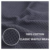 Homaxy 100% Cotton Waffle Weave Kitchen Dish Cloths, Ultra Soft Absorbent Quick Drying Dish Towels, 12 x 12 Inches, 6-Pack, Dark Grey