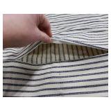 MIULEE Pack of 2 Navy Blue Pillow Covers 18x18 Inch Striped Farmhouse Couch Throw Pillow Covers with Fringe Chic Linen Decorative Cushion Covers for Sofa Living Room Bed Outdoor Home Decor