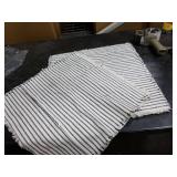 MIULEE Pack of 2 Navy Blue Pillow Covers 18x18 Inch Striped Farmhouse Couch Throw Pillow Covers with Fringe Chic Linen Decorative Cushion Covers for Sofa Living Room Bed Outdoor Home Decor