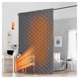 RYB HOME Grey Large Thermal Insulated Curtain for Winter, Window Insulation Soundproof Room Divider for Drafty Door Basement Laundry Acoustic Covering as Door Curtain, W48 x L96 inch, 1 Panel