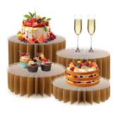 Buffet Risers Food Risers for Buffet Table Acrylic Risers Display Stands Tall Cake Stands Cylinder Stands for Party Pedestal Cake Stand Dessert Table Display Set Cupcake Stands Cupcake Display (Golden