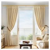 IFELS Heavy Duty Curtain Rods for Windows 66 to 120 Inch, 1 Inch Gold Curtain Rod Adjustable, Decorative Long Curtains Rods with Metal Finials, Easy Installation and Modern Design (A2,Gold,30-120)