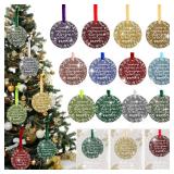 Kasyat 24 Sets Christmas Thank You Ornaments Employee Appreciation Gifts Acrylic Hanging Ornaments Bulk with Card and Bag for Coworker Team Nurse Teacher Xmas Tree Decor (Awesome Sign)