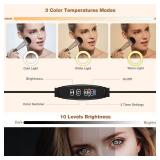 Suction Cup LED Vantiy Lights for Mirror, Flexible Gooseneck Stick on Selfie Ring Light for Makeup Vanity Table & Bathroom Mirror, 3 Color Modes & 10 Brightness, Plug in,3.54inch, Black