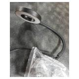 Suction Cup LED Vantiy Lights for Mirror, Flexible Gooseneck Stick on Selfie Ring Light for Makeup Vanity Table & Bathroom Mirror, 3 Color Modes & 10 Brightness, Plug in,3.54inch, Black