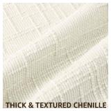 decorUhome Spring Cream White Chenille Euro Sham Throw Pillow Covers 22x22 Set of 2 Textured Soft Cozy Slubby Couch Pillow Covers Modern Farmhouse Boho Decorative Pillow Cases for Bed Sofa Living Room
