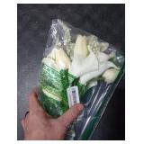 WYcYcW Floral Bouquet 10 Artificial Calla Lilies with 8 Artificial Tulip Flowers, Bridesmaid Bouquet with Wedding Ceremony Festivals Anniversary Bridal Rehearsal Party Bar Table Decor (White)