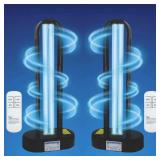 BAIMNOCM UV-C Lamp for Dust Mite 38 Watt 2 Pack, UVC Germicidal Lamp with Remote Control, UV Disinfection Light Bulb, Ultraviolet Light for Room Basement/Bedroom/Kitchen