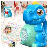 Dinosaur Bubble Machine Toy for Kids: Automatic Blower with Lights, Large 150ML Tank & Powerful Motor - Produces 15,000+ Colorful Bubbles/Min for Magical Party, Birthday