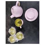 iAOVUEBY Tea Party Set for Little Girls, 49PCS Princess Tea Time Toys Including Tea Set Dessert Carrying Case, Kids Kitchen Pretend Playset, Tea Set for Girls Birthday Toddler Age 3-8, Pink