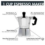 Primula Classic Stovetop Espresso and Coffee Maker, Moka Pot for Italian and Cuban CafÃ© Brewing, Greca Coffee Maker, Cafeteras, 1 Espresso Cup, Silver