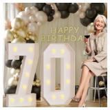 imprsv 3FT 70 Marquee Numbers, 70 Large Light Up Numbers for 70th Birthday Decorations, Big Light Up Number Sign for Birthday Wedding Anniversary Retirement Party Decorations