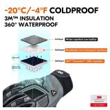 Vgo... 1 Pair -20/-4F COLDPROOF Winter Work Leather Gloves, Impact Gloves, Anti-Vibration, Water Resistant (XXL, Gray, CA7722FW)