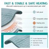 Heating Pad for Period Cramps, Heating Pad for Back/Neck/Shoulder Muscle Pain, 6 Heating&4 Timer Setting, Auto Shut Off, Dry/Moist Heat & Machine Washable, Gray Birthday Christmas Gifts for Women Mom