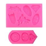 2 Pieces Superheros Themed Silicone Molds Cookie Fondant Mould Candy Chocolate Fondant Molds