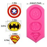 2 Pieces Superheros Themed Silicone Molds Cookie Fondant Mould Candy Chocolate Fondant Molds