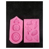 2 Pieces Superheros Themed Silicone Molds Cookie Fondant Mould Candy Chocolate Fondant Molds