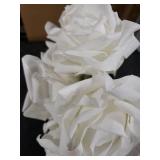 DUYONE Artificial Roses Single Stem 10pcs Fake Silk Flower Arrangement Bouquet for Home Party Wedding Decoration(White)