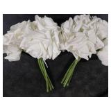 DUYONE Artificial Roses Single Stem 10pcs Fake Silk Flower Arrangement Bouquet for Home Party Wedding Decoration(White)
