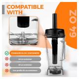 Replacement Blender Tamper Tool for Vitamix Blenders Mixers Accessories- Black Durable Blender Accelerator Plunger Replacement Parts 760 5000 5200 6300 Standard Container 64 Oz