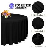 MTREO 10 Pack Black Round Tablecloths 90 Inch Round Tablecloth Wrinkle Resistant Washable Polyester Fabric Table Cloth Decorative Table Cover for Wedding Party Restaurant Buffet