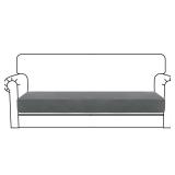 MAXIJIN Velvet Stretch Couch Cushion Covers Soft Sofa Cushion Cover Replacement Sofa Seat Cushion Slipcovers Furniture Protector with Elastic Bottom (1 Piece Sofa Cushion Cover, Light Grey)