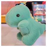 YUKOUQIAN Dinosaur Stuffed Animals Mini Plush Toy Keychain Small Dinosaur Plushies for Kids Girls Boys 4.7 Inch(Keychain Dino deep Green)