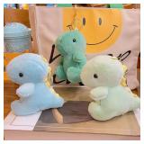 YUKOUQIAN Dinosaur Stuffed Animals Mini Plush Toy Keychain Small Dinosaur Plushies for Kids Girls Boys 4.7 Inch(Keychain Dino deep Green)