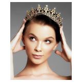 COCIDE Gold Tiara and Crown for Women Birthday Headband for Girls Crystal Queen Crown Hair Accessories for Bride Party Bridesmaids Bridal Prom Halloween Costume Cosplay Christmas Gifts (DARK GOLD)