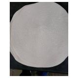 FunWheat Round Braided Placemats Set of 8 Place Mats for Dining Table Woven Washable Non-Slip Table Mats 15 Inch(Cream White,8pcs)