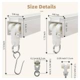 MLOQI Curtain Tracks Ceiling Wall Mounted with Soundproof Strips, Curtains Tracks Rails System, White Ceiling Track for Curtains 12-15 Feet