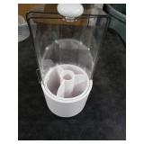 Zufudo Makeup Brush Holder with Dustproof Cover, Clear 360 Rotating Make Up Brushes Organizer for Counter Vanity Bathroom, White